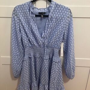 Aqua long sleeve mini dress